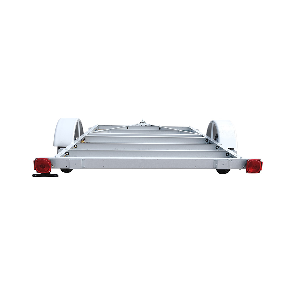 Vue arrière du kit de remorque ouverte de Marathon de 5' × 8', assemblé